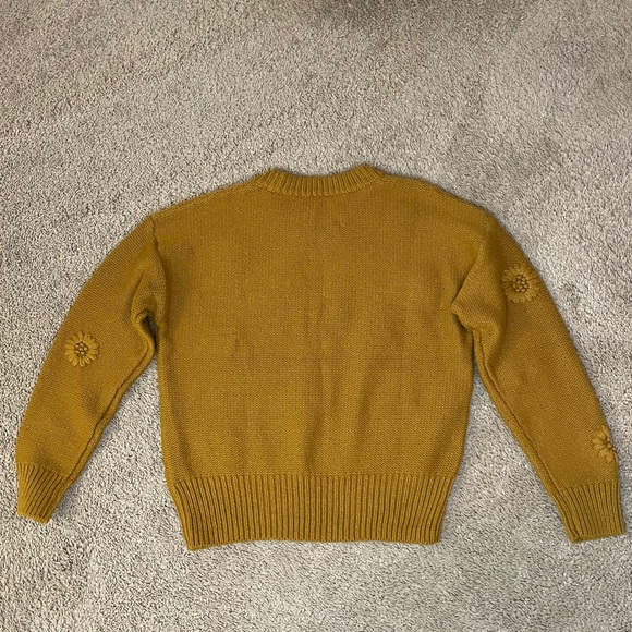 madewell flower embroidered pullover sweater